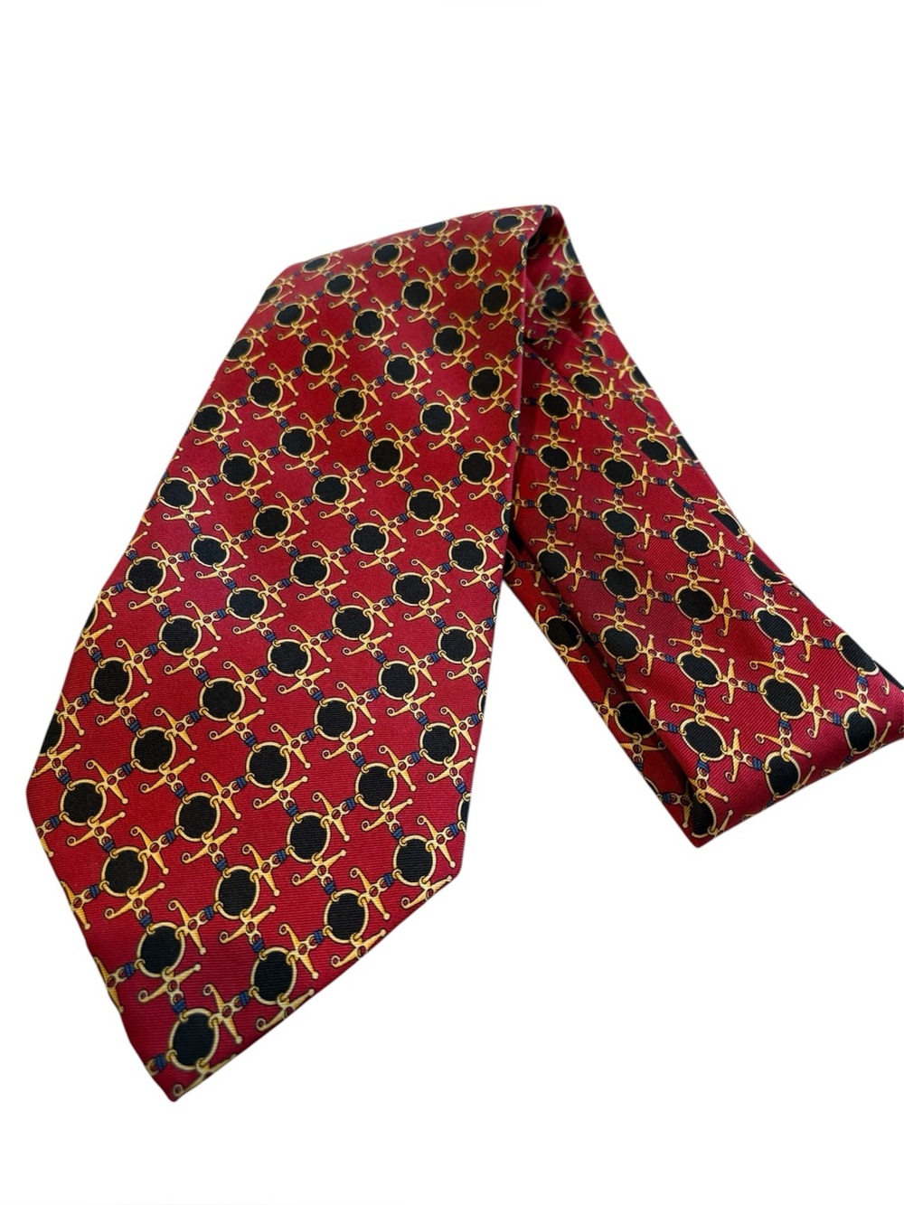 The Shirt Store - Men's necktie, tie. Classic Red Patterned. Silk